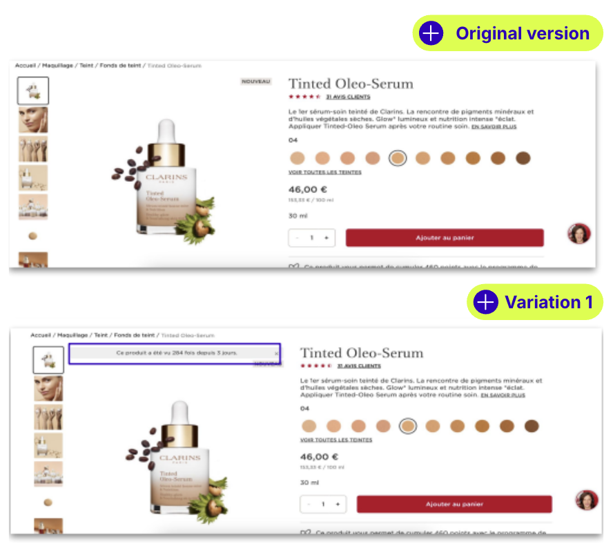 Clarins test