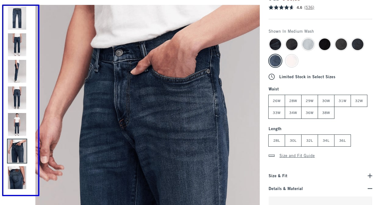Photo of Abercrombie and Fitch cart page