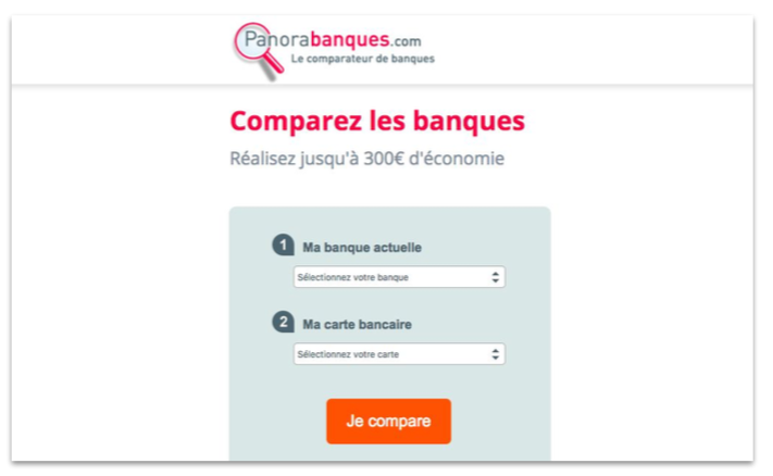 Panora Banques Landing page - Comparez les banques