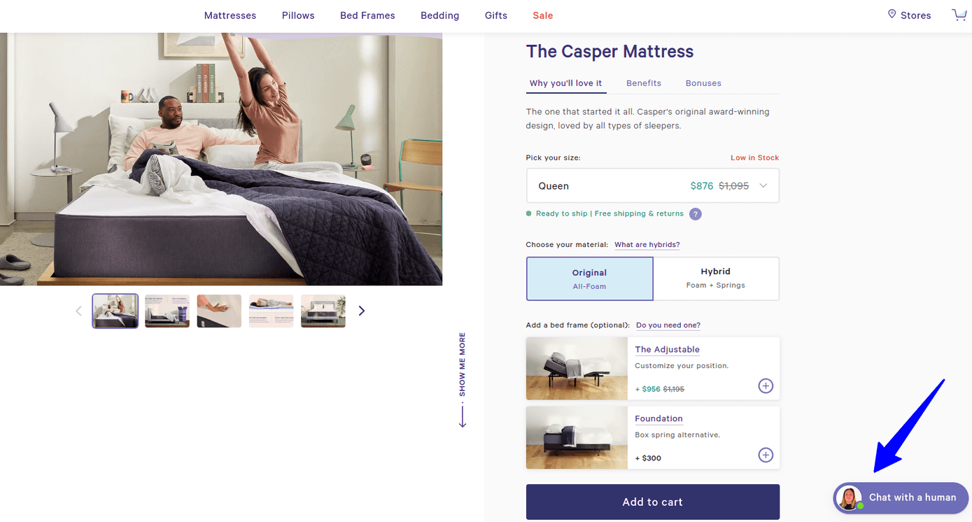 Photo of Casper product page