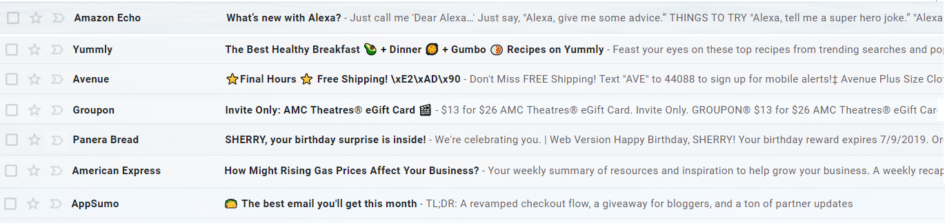 email subject lines