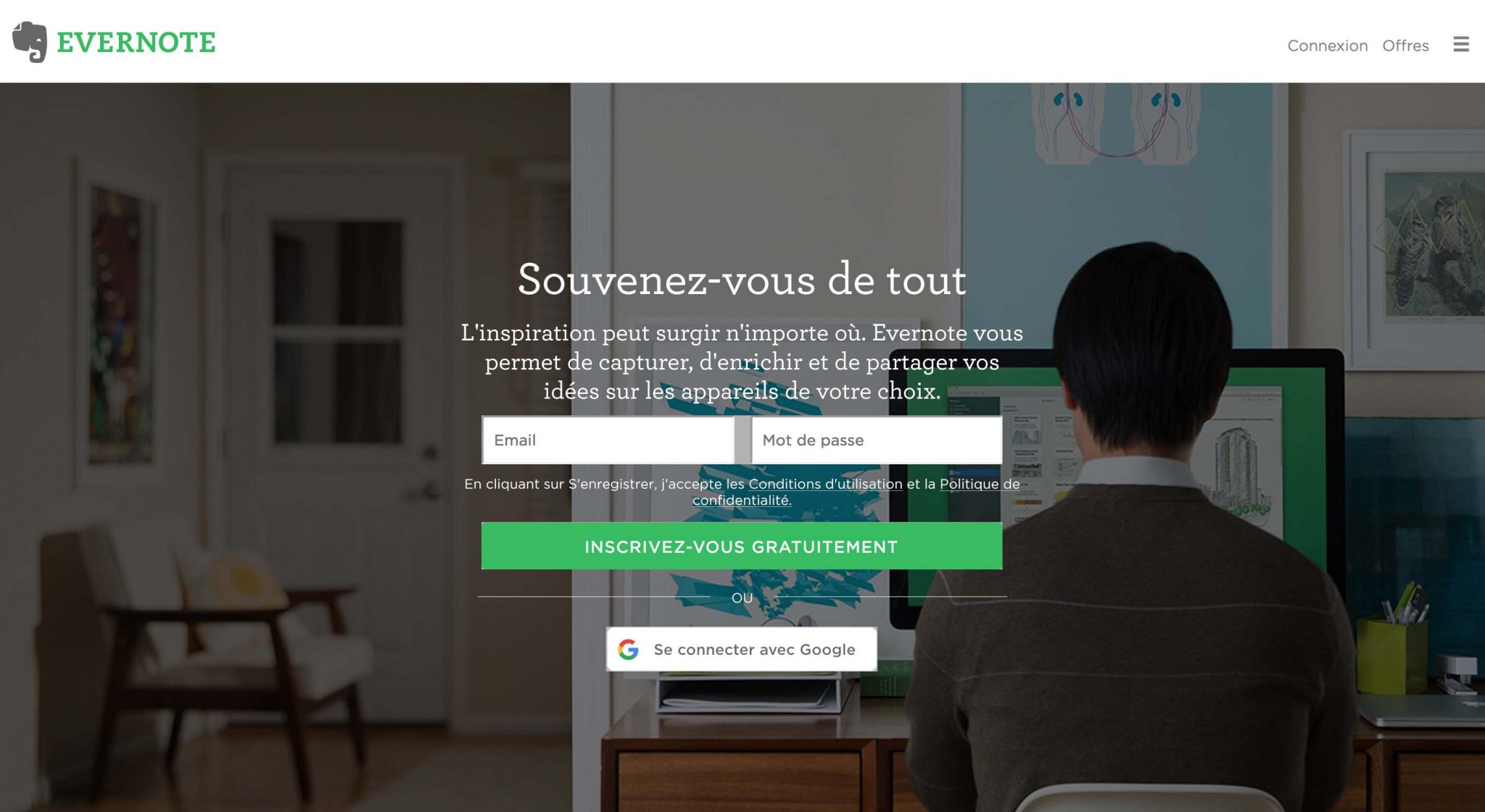 EVERNOTE Landing Page - Souvenez-vous de tout