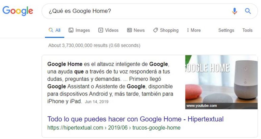 Búsquedas por voz con Google Home