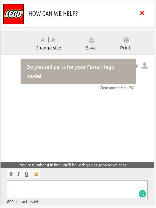 Lego chatbot