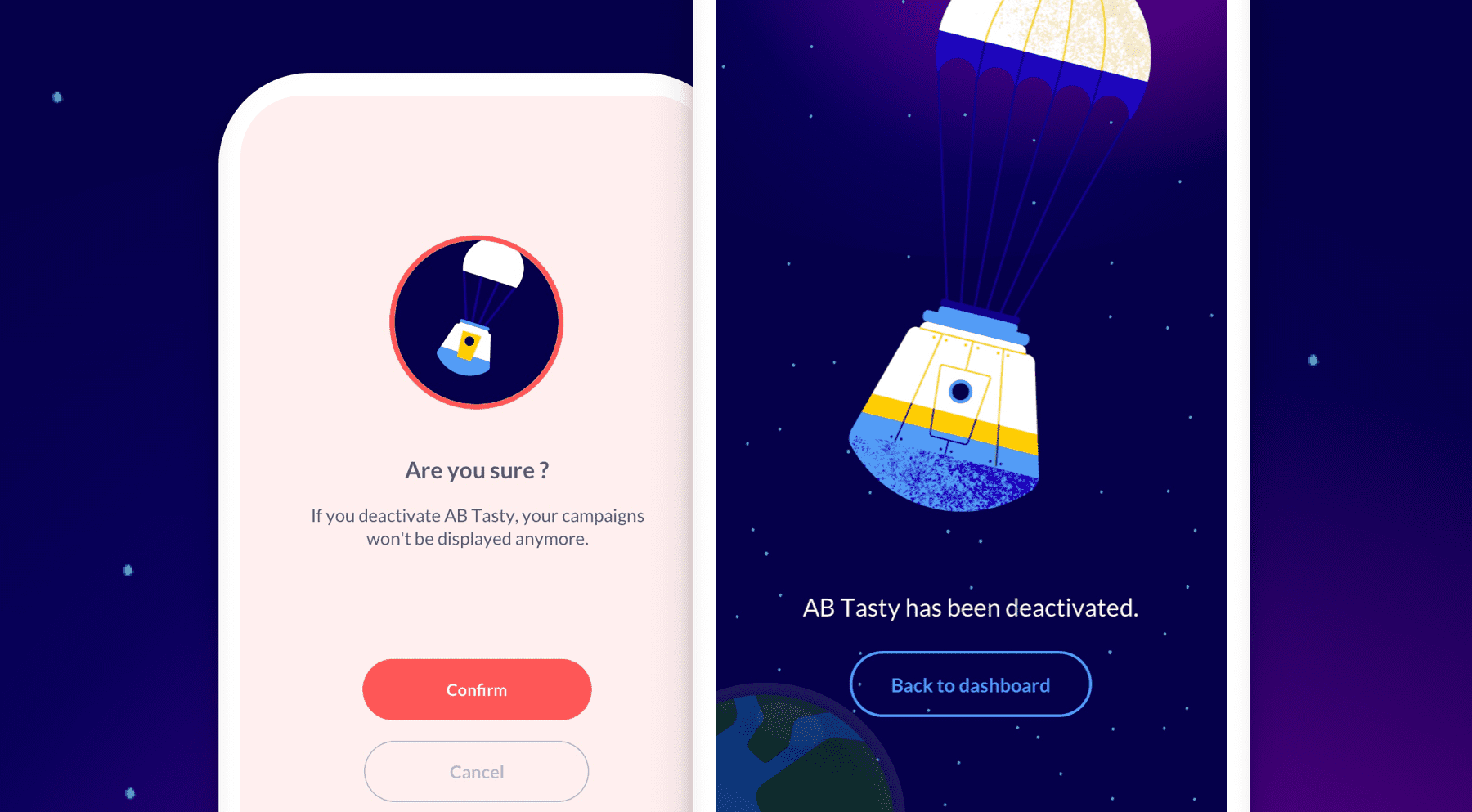 App móvil AB Tasty desactivado
