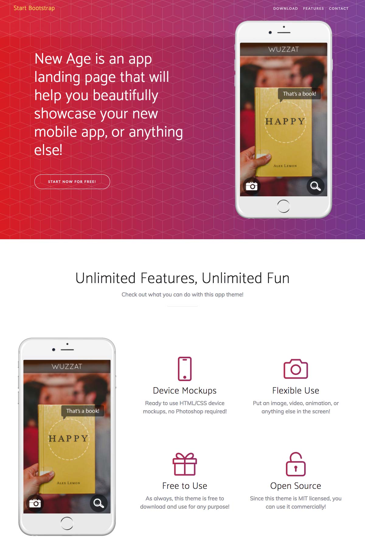 15 Free Bootstrap Landing Pages Templates