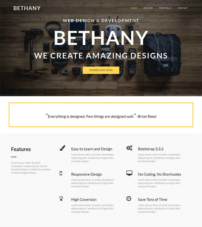 Modern bootstrap landing page template