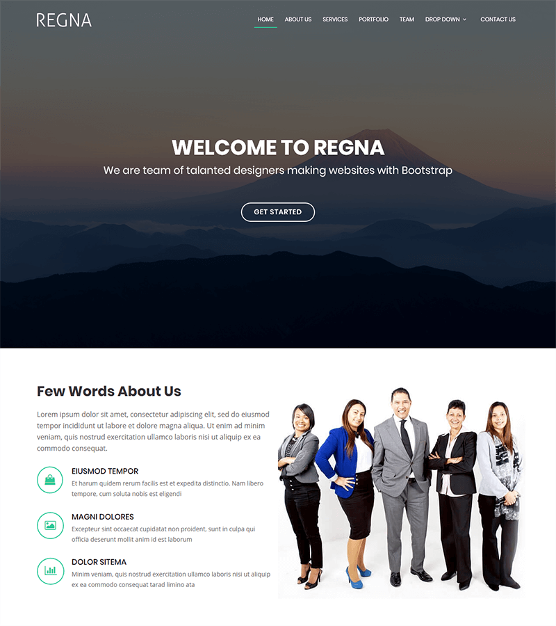 One page bootstrap landing page template