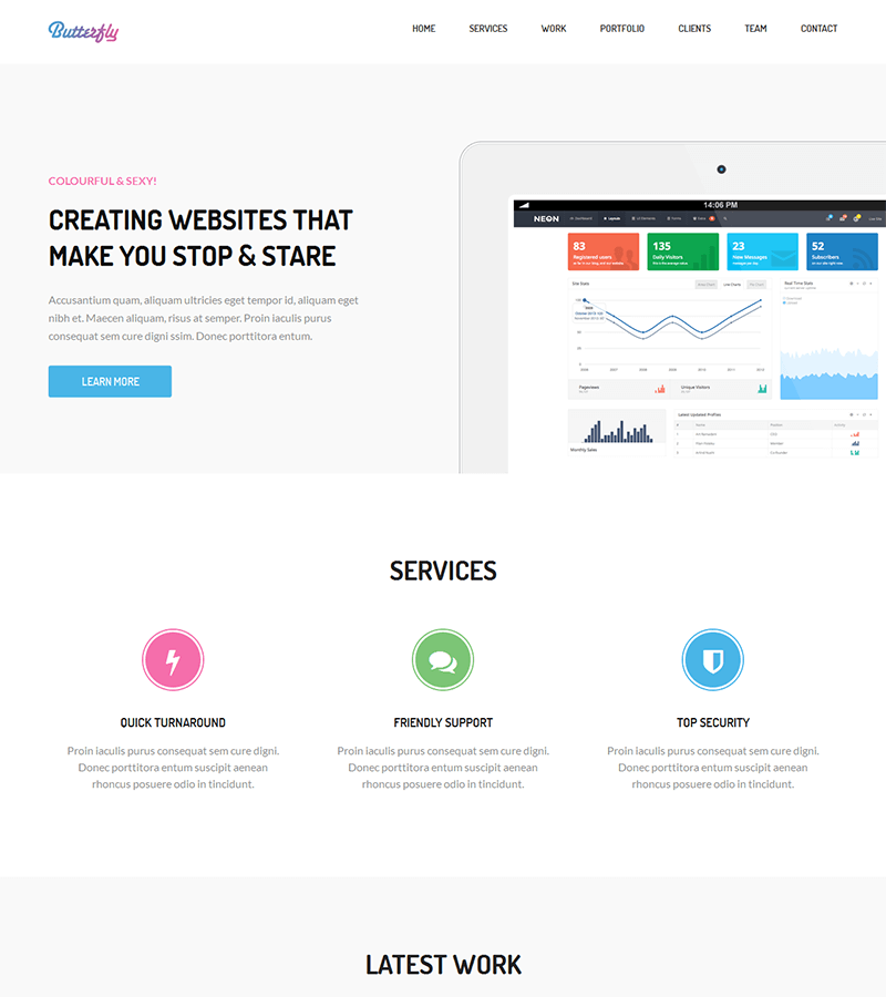 Bootstrap landing page template for SaaS startup