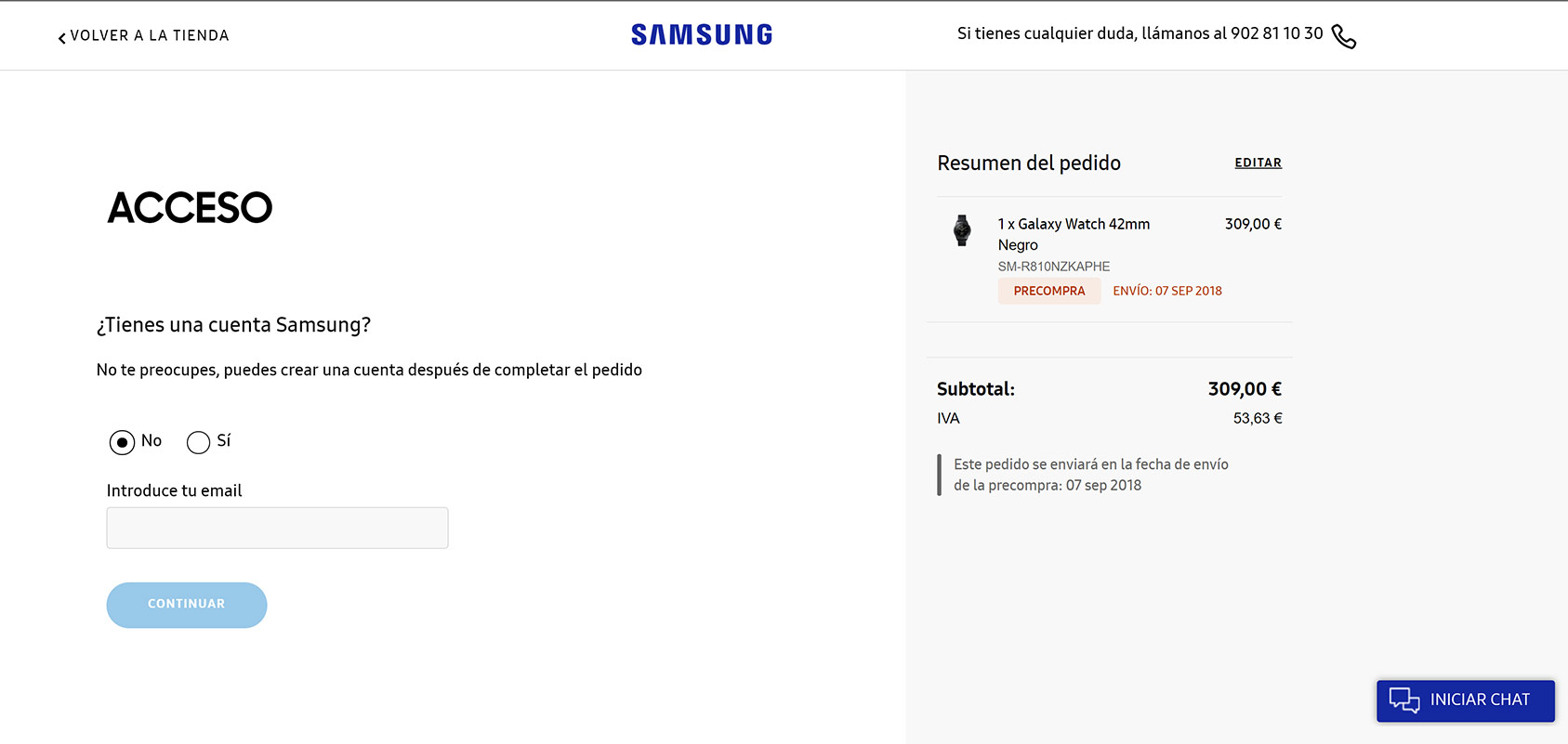 Compra de productos sin necesidad de crear una cuenta