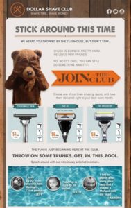 Warenkorb dollar shave club e-mail