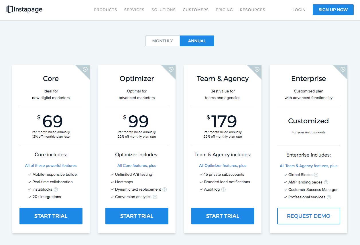 Instapage Plans & Pricing