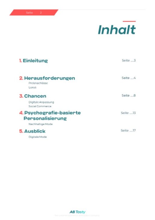 Fashion Ebook Inhalte