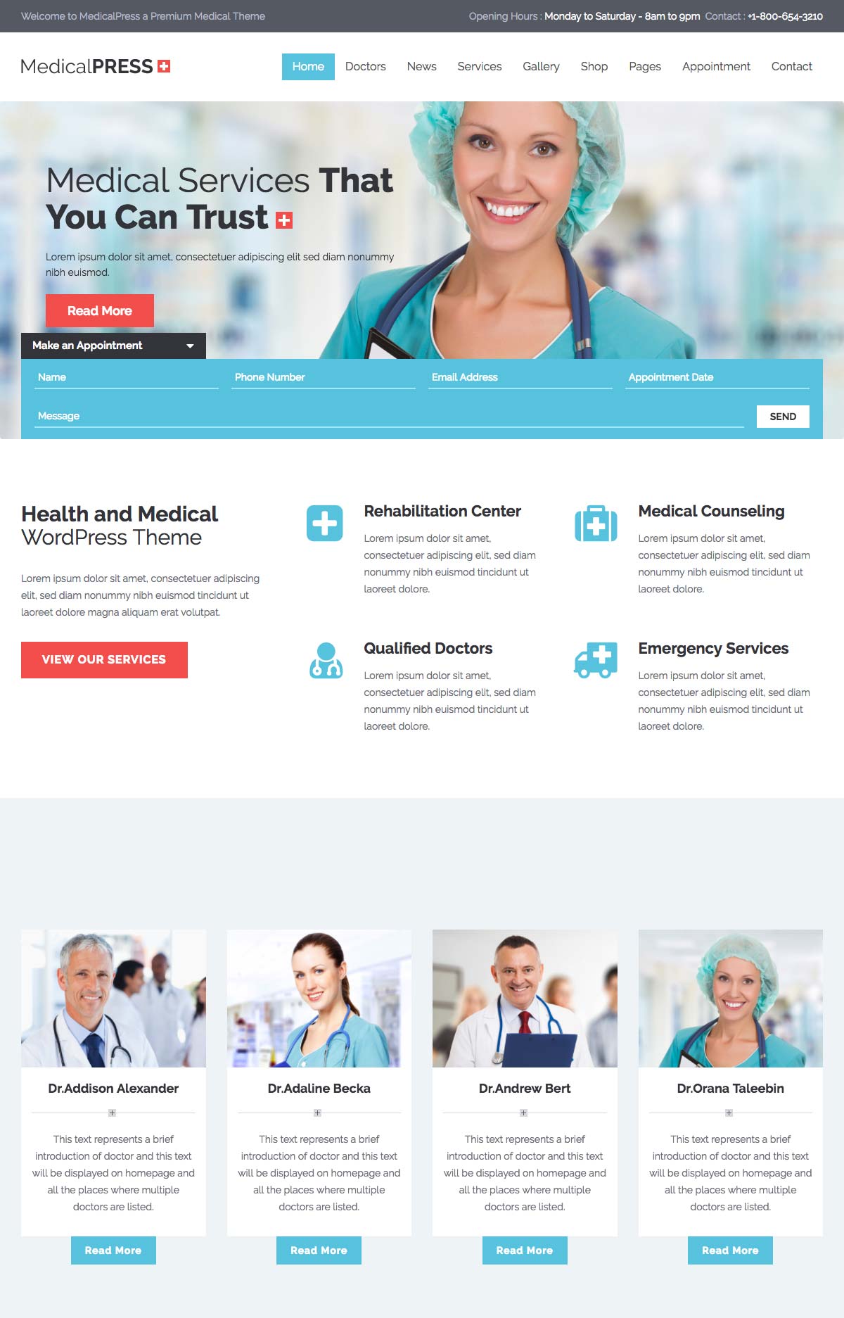 Wordpress Template Landing Page Medical