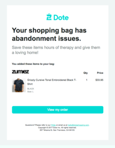 Warenkorbabbrecher shopping cart email